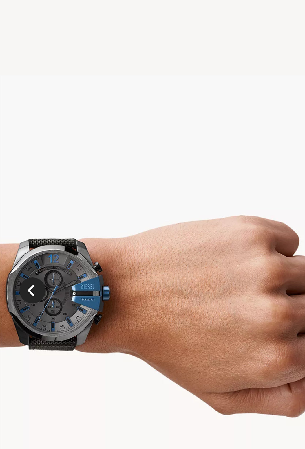 Diesel Men's Mega Chief Chronograph Black and Gray Nylon Watch DZ4500