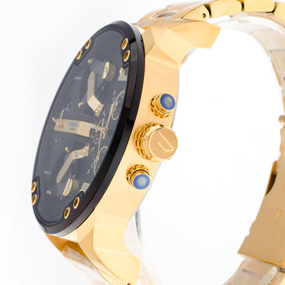 Diesel Mr. Daddy 2.0 DZ7333 Gold Chronograph Men’s Watch – Multi-Time Zone Luxury Timepiece”
