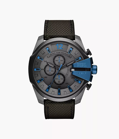 Diesel Men's Mega Chief Chronograph Black and Gray Nylon Watch DZ4500
