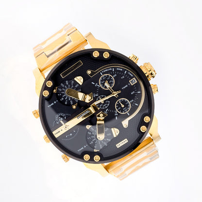 Diesel Mr. Daddy 2.0 DZ7333 Gold Chronograph Men’s Watch – Multi-Time Zone Luxury Timepiece”