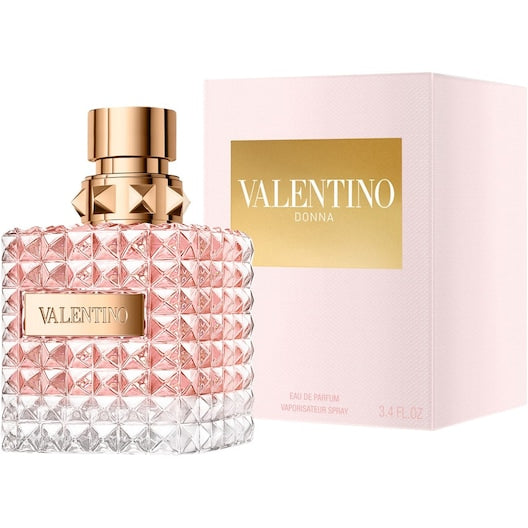 Valentino Donna EDP 100ml – a luxurious floral-powdery perfume with rose, iris, leather & vanilla. Elegant, feminine, long-lasting. 100% authentic designer fragrance.